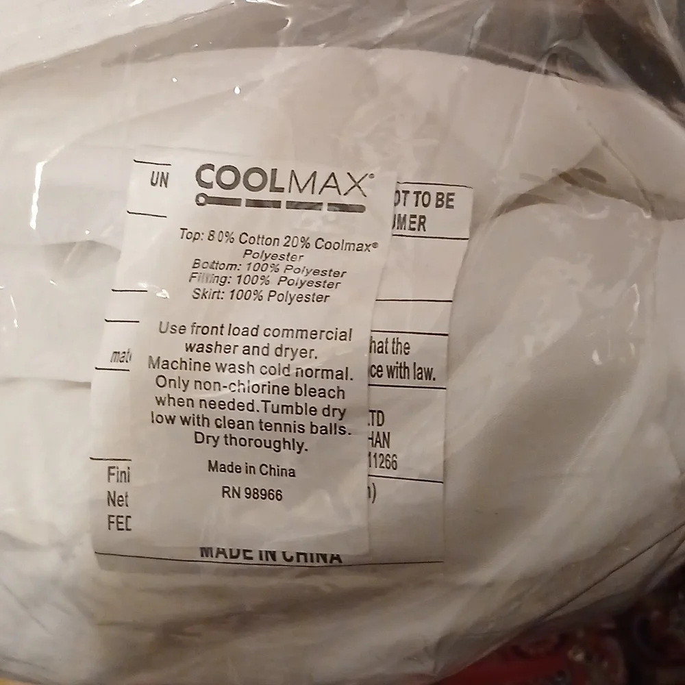 New Twin Cool Max bed mattress fitted cover white